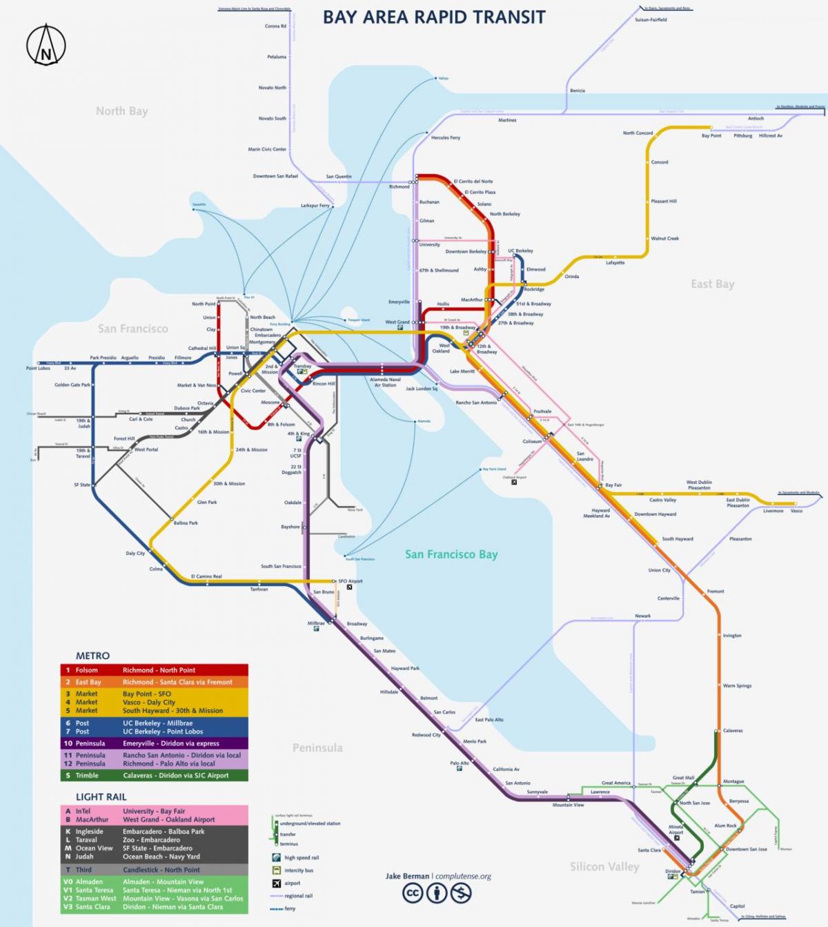 سان فران خريطة مترو الانفاق