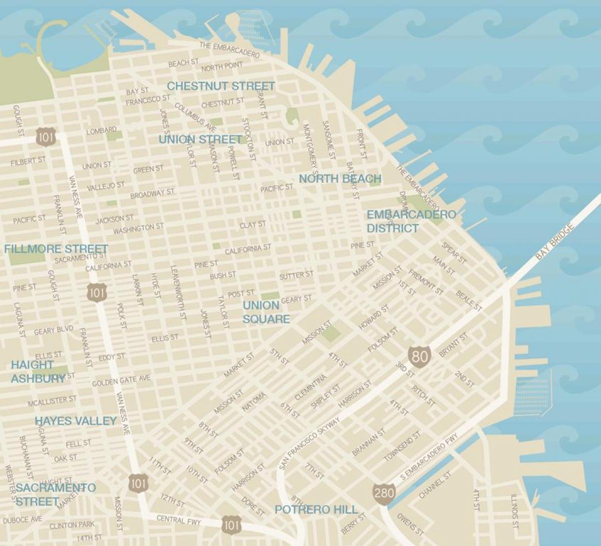 خريطة سان فرانسيسكو منطقة الملابس