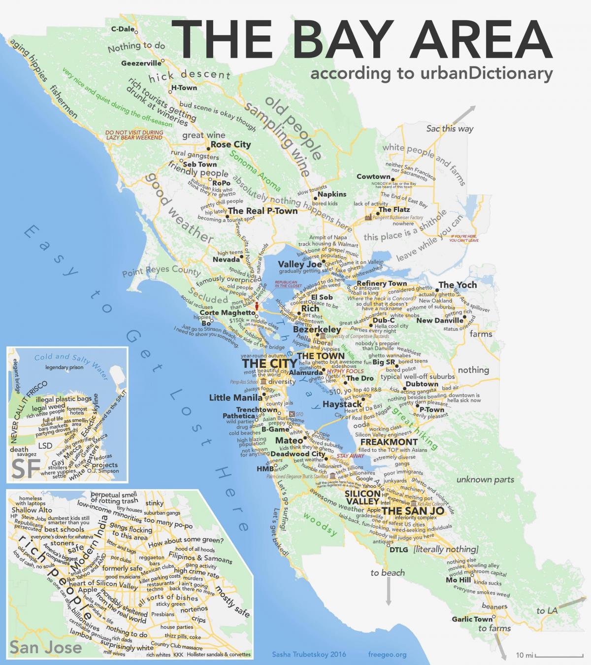 منطقة خليج سان فرانسيسكو كاليفورنيا خريطة