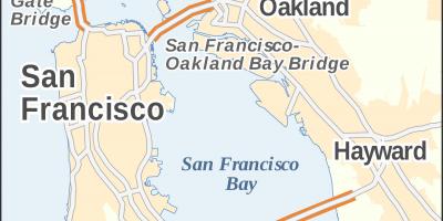 خريطة سان فرانسيسكو وجسر البوابة الذهبية