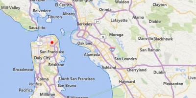 خريطة مدن ولاية كاليفورنيا بالقرب من سان فرانسيسكو