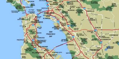 خريطة منطقة سان فرانسيسكو المدن
