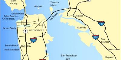 خريطة سان فرانسيسكو الشواطئ