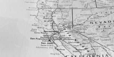 الأسود والأبيض خريطة سان فرانسيسكو