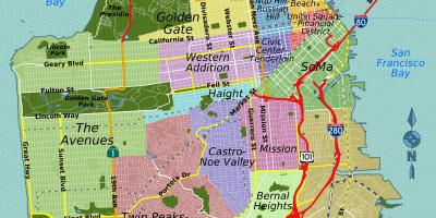 خريطة الشارع من سان فرانسيسكو كاليفورنيا