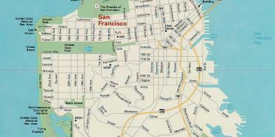 خريطة سان فرانسيسكو مناطق الجذب السياحي الرئيسية
