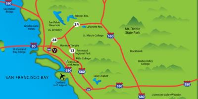 خريطة شرق منطقة خليج كاليفورنيا