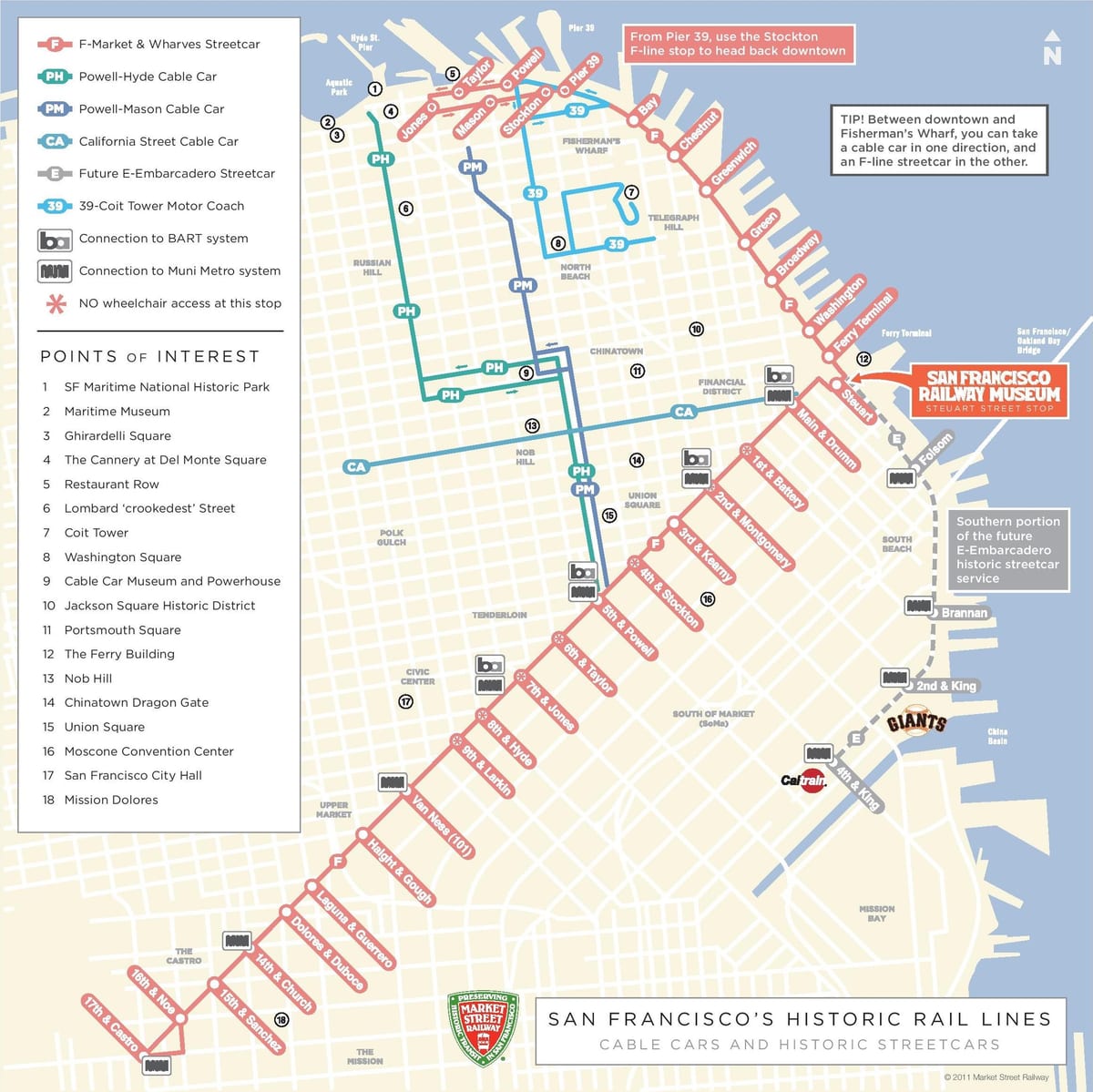 SFO التلفريك خريطة