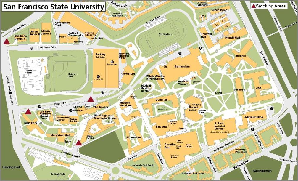 جامعة ولاية سان فرانسيسكو خريطة الحرم الجامعي