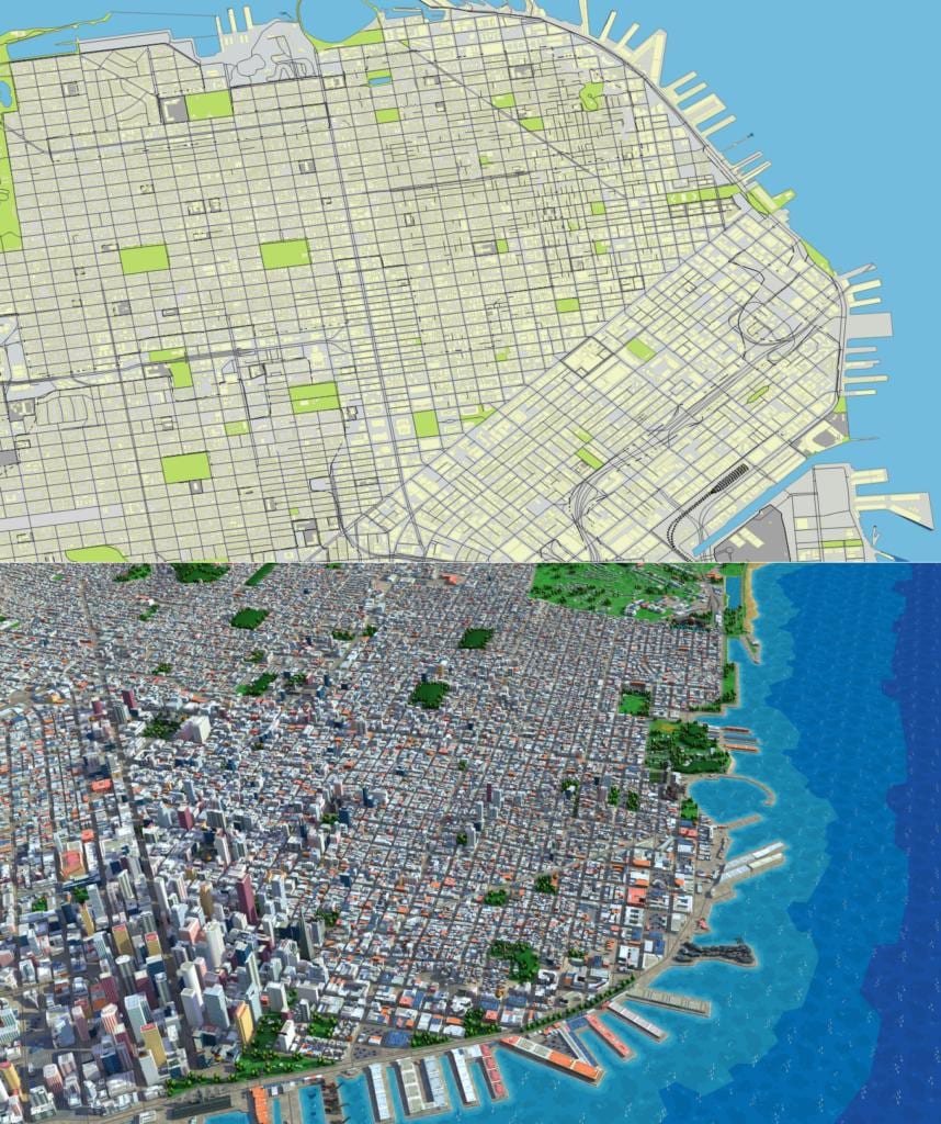 خريطة ofSan فرانسيسكو 3d 
