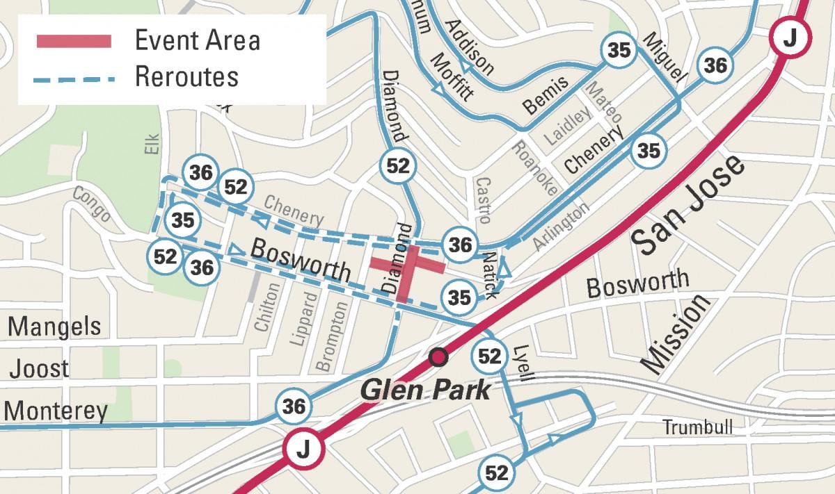 خريطة glen park سان فرانسيسكو
