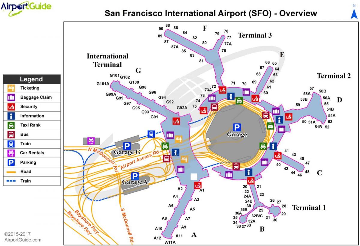 خريطة kSFO المطار
