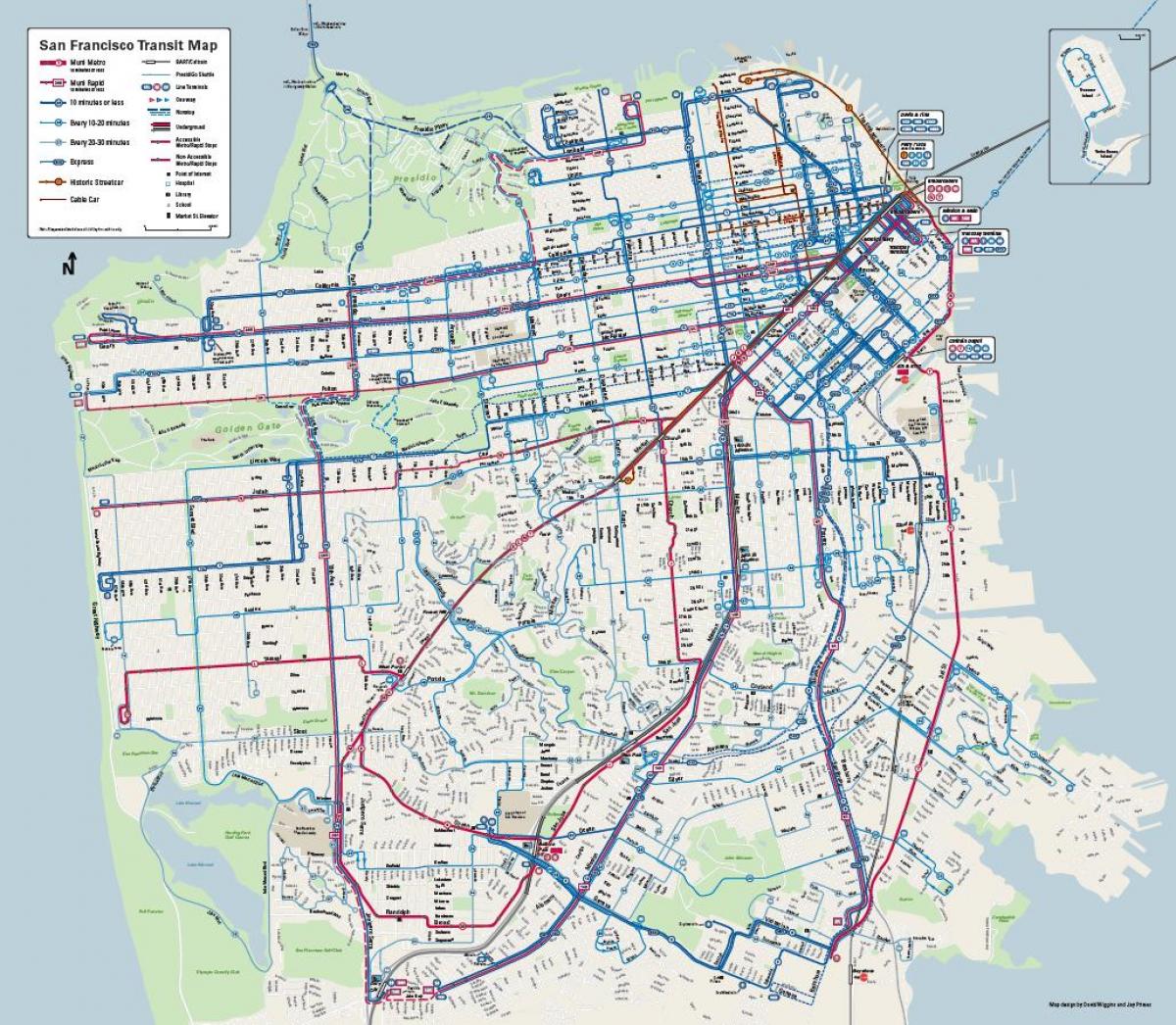 سان فرانسيسكو نظام الحافلات خريطة