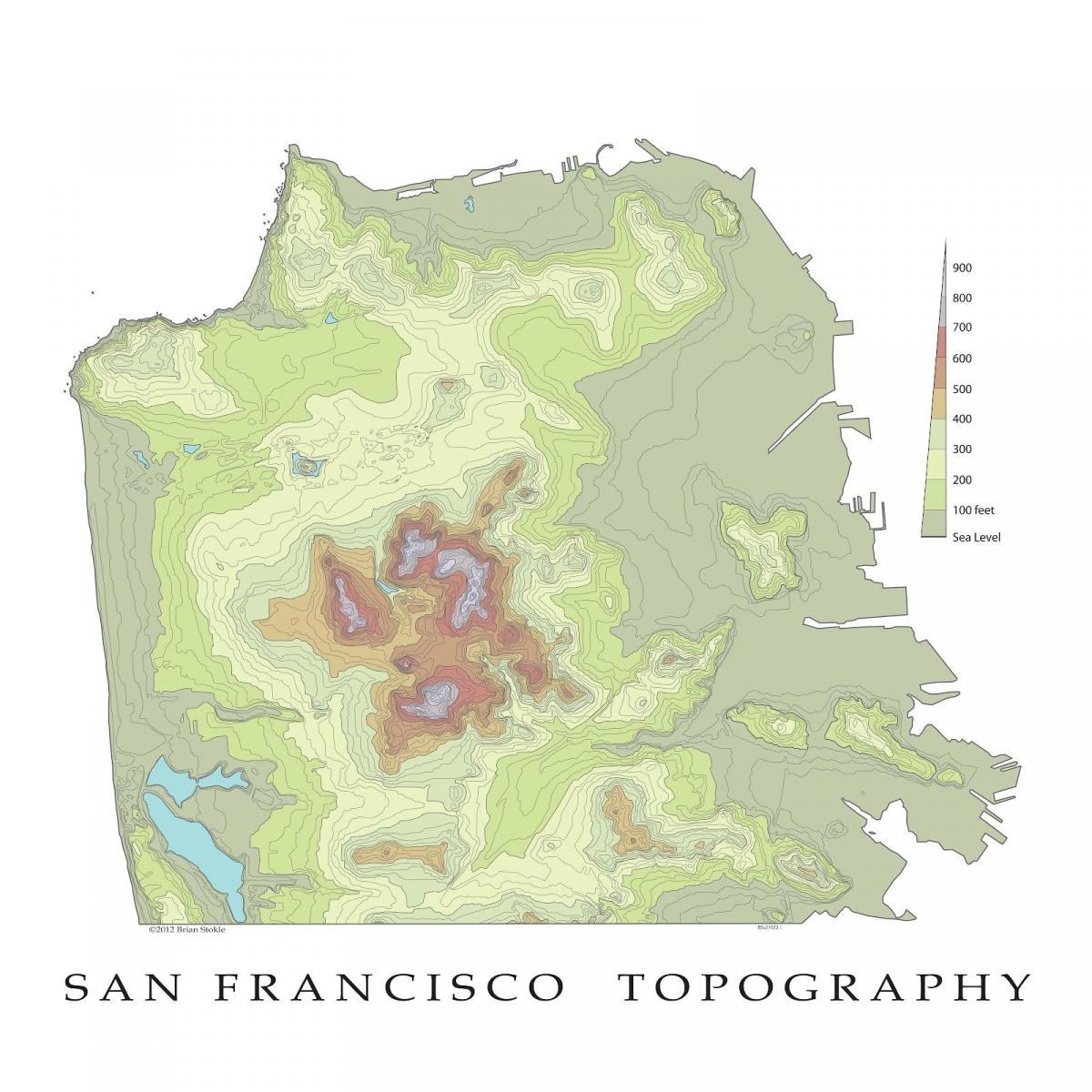 سان فرانسيسكو خريطة طبوغرافية