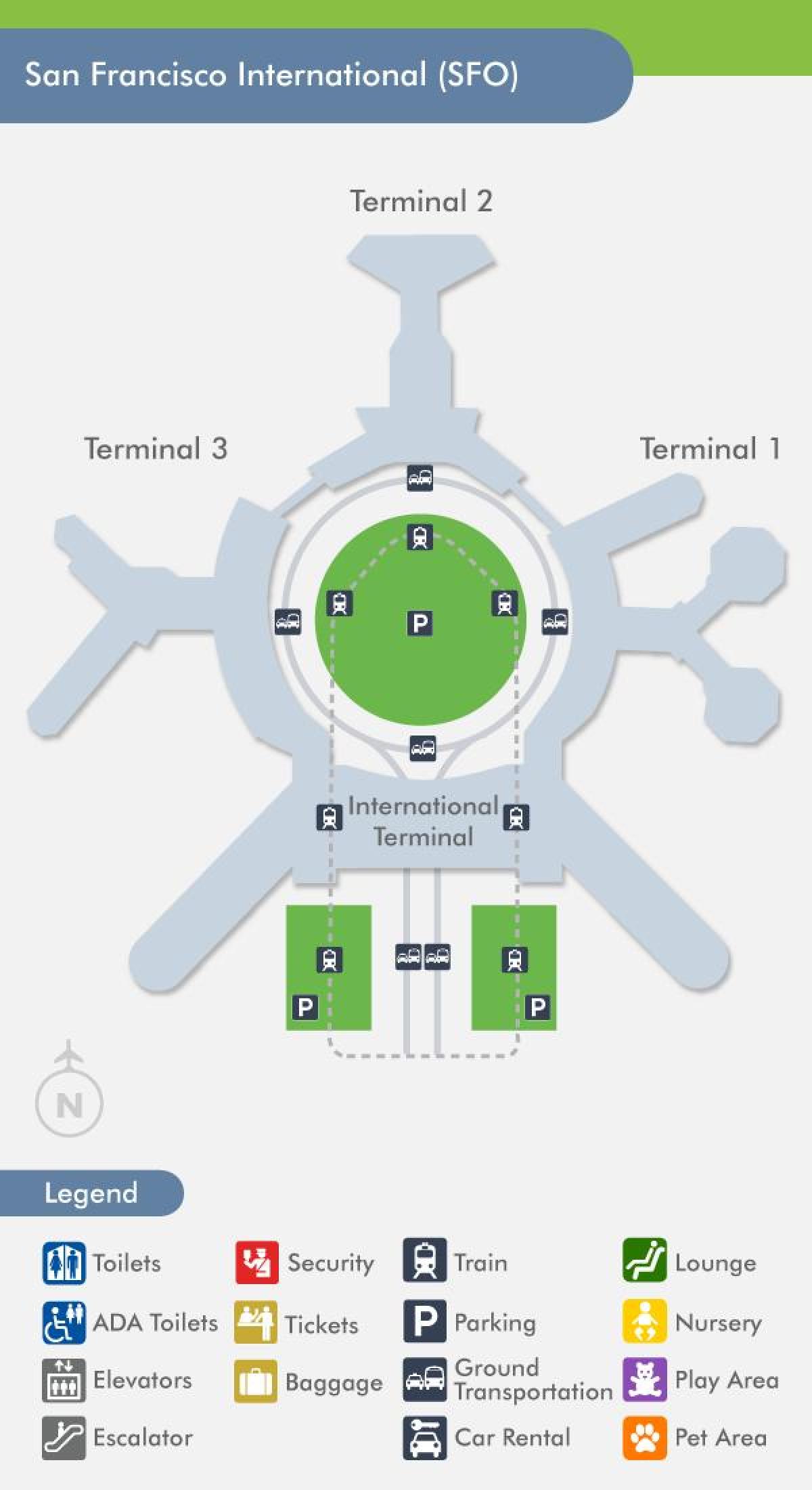 خريطة SFO المطار رقم 1