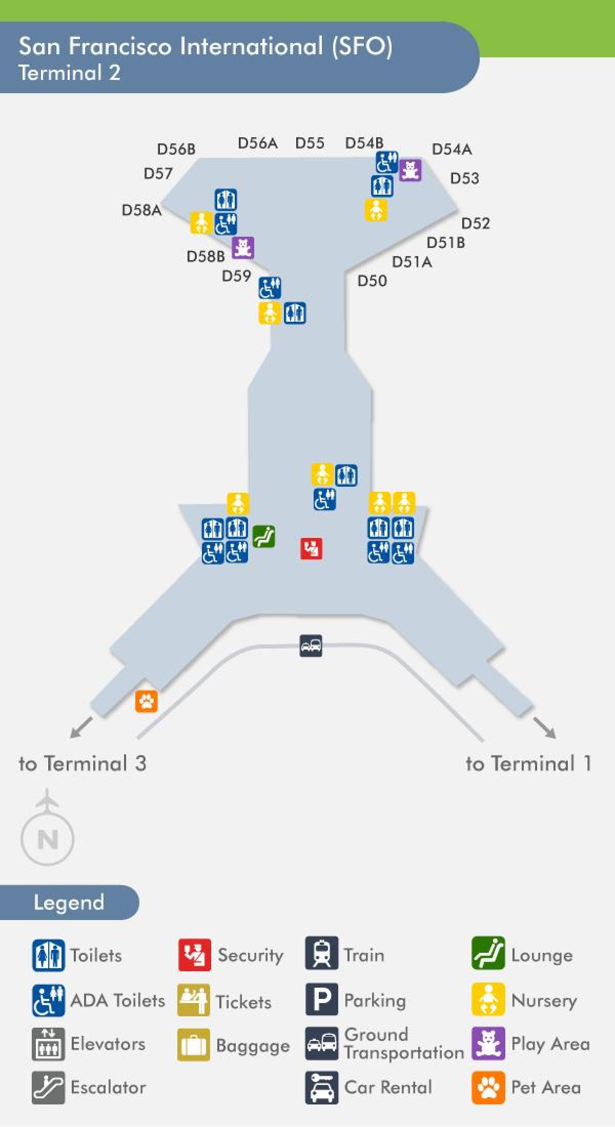 San Francisco airport terminal 2 خريطة