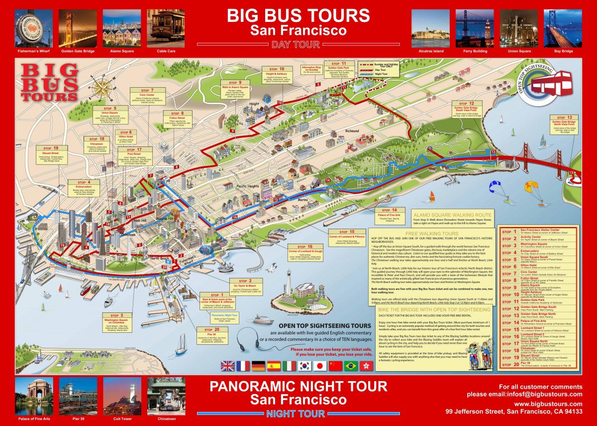 الأحمر الكبير الحافلة سان فرانسسكو اعرض الخارطة