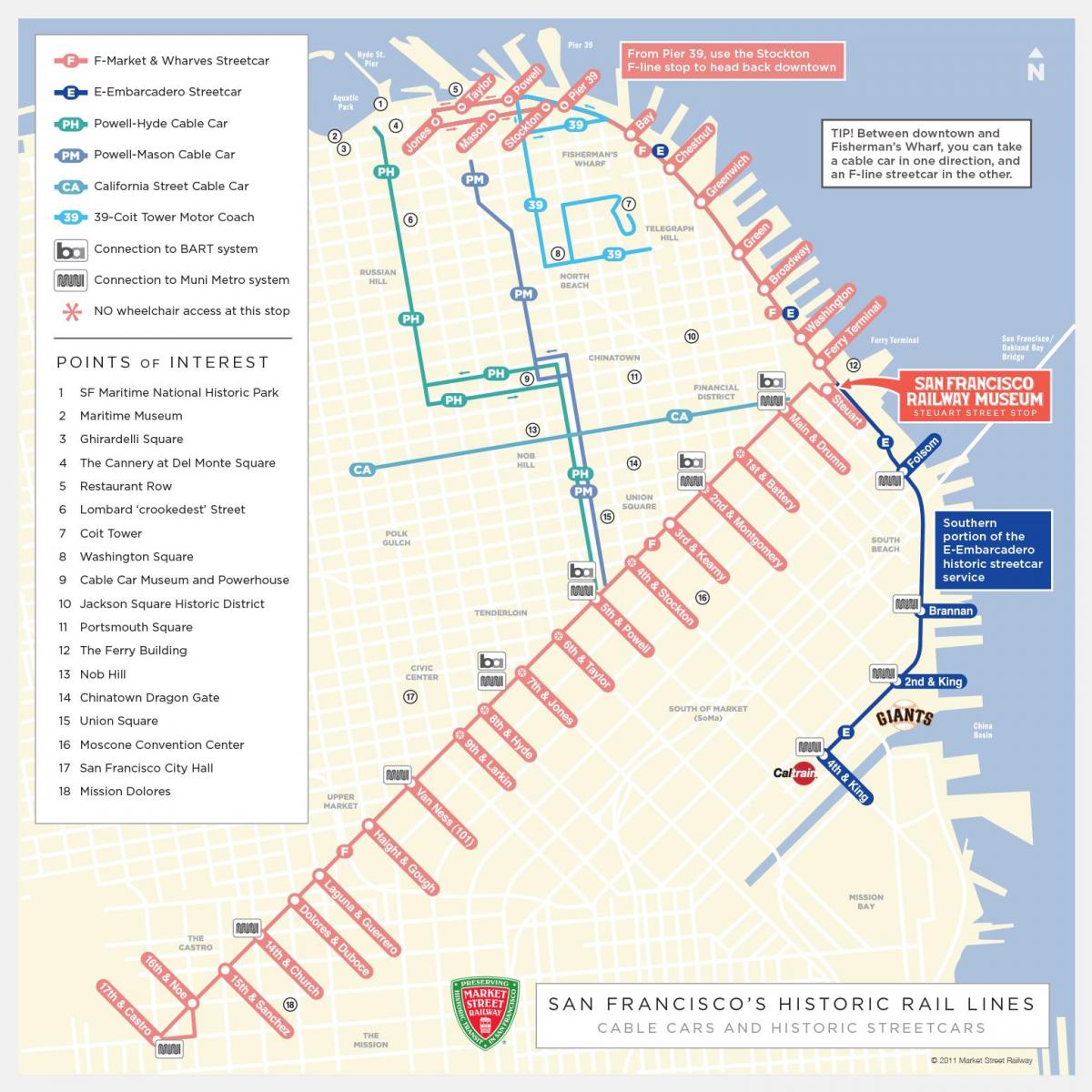 خريطة سان فرانسيسكو عربة الطريق