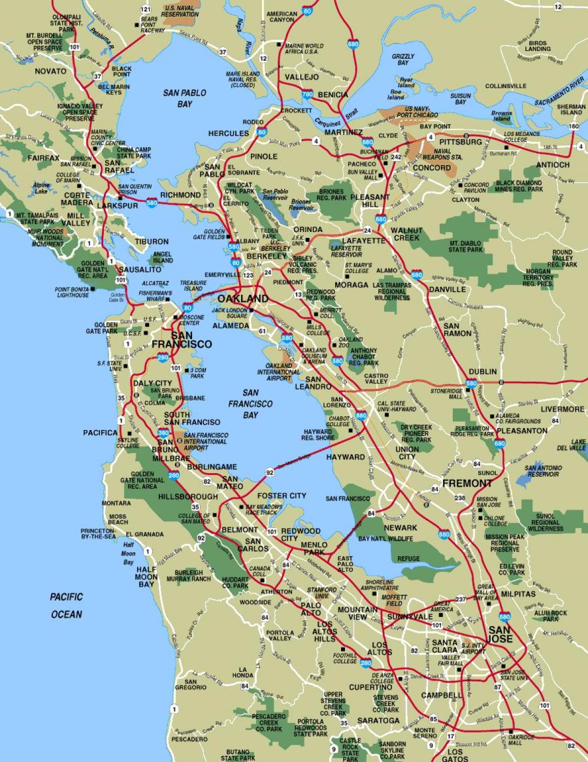 خريطة أكبر سان فرانسيسكو