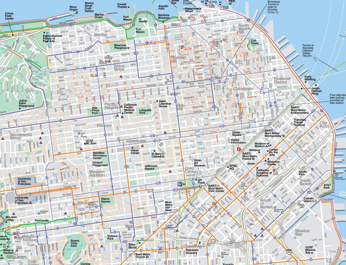 خريطة مفصلة سان فرانسيسكو