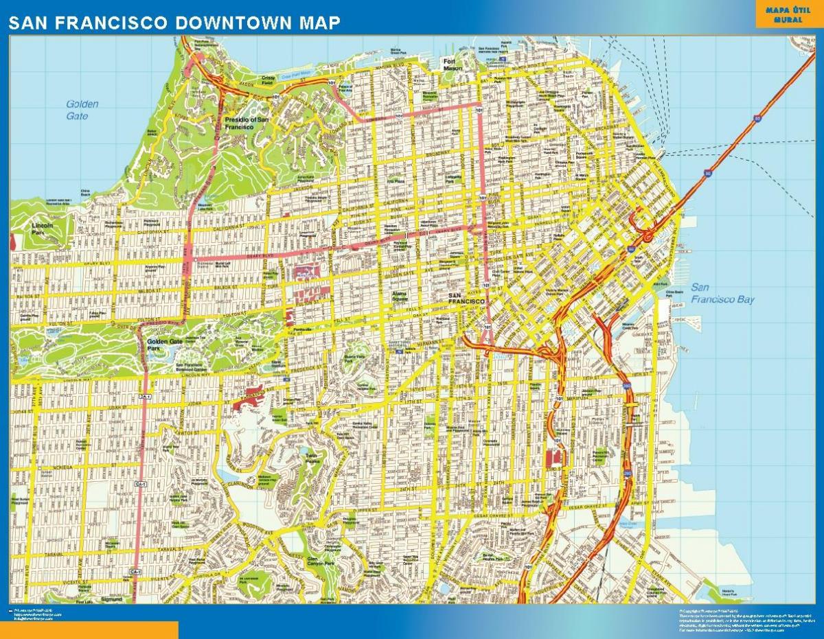 خريطة سان فرانسيسكو الجدار