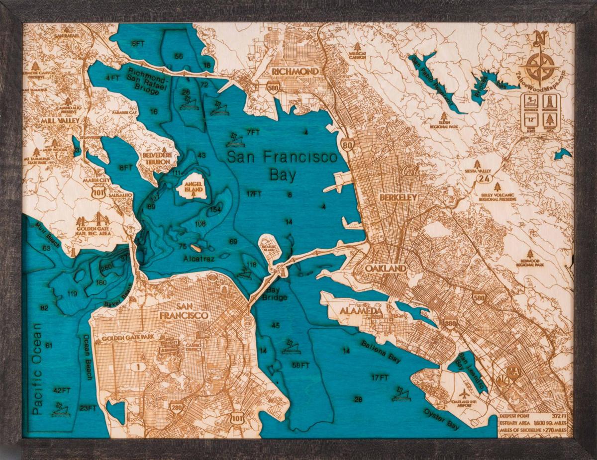 خريطة سان فرانسيسكو الخشب