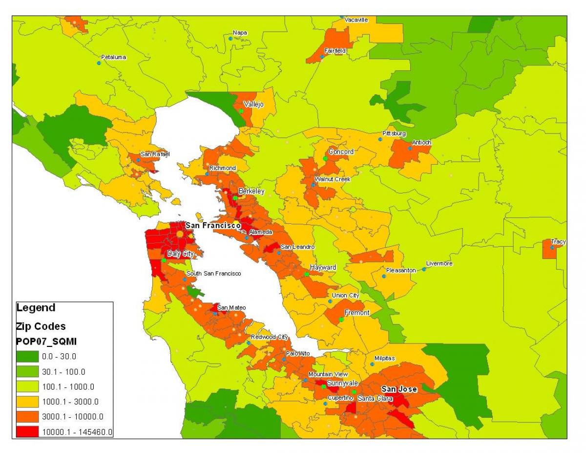 خريطة سان فرانسيسكو السكان