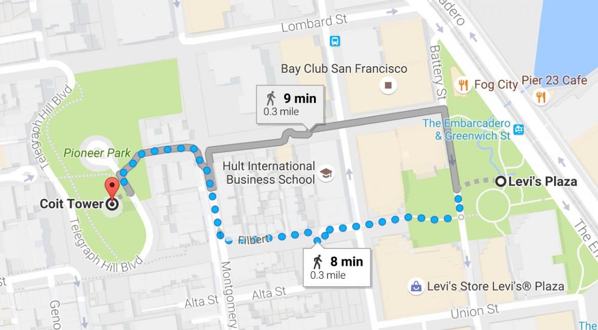 خريطة سان فرانسيسكو النفس جولة سيرا على الأقدام