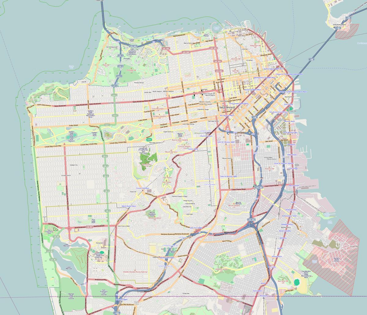 خريطة سان فرانسيسكو مخطط