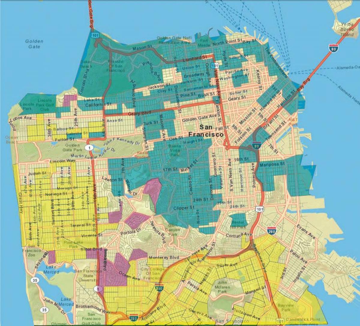 خريطة سان فرانسيسكو نظم المعلومات الجغرافية