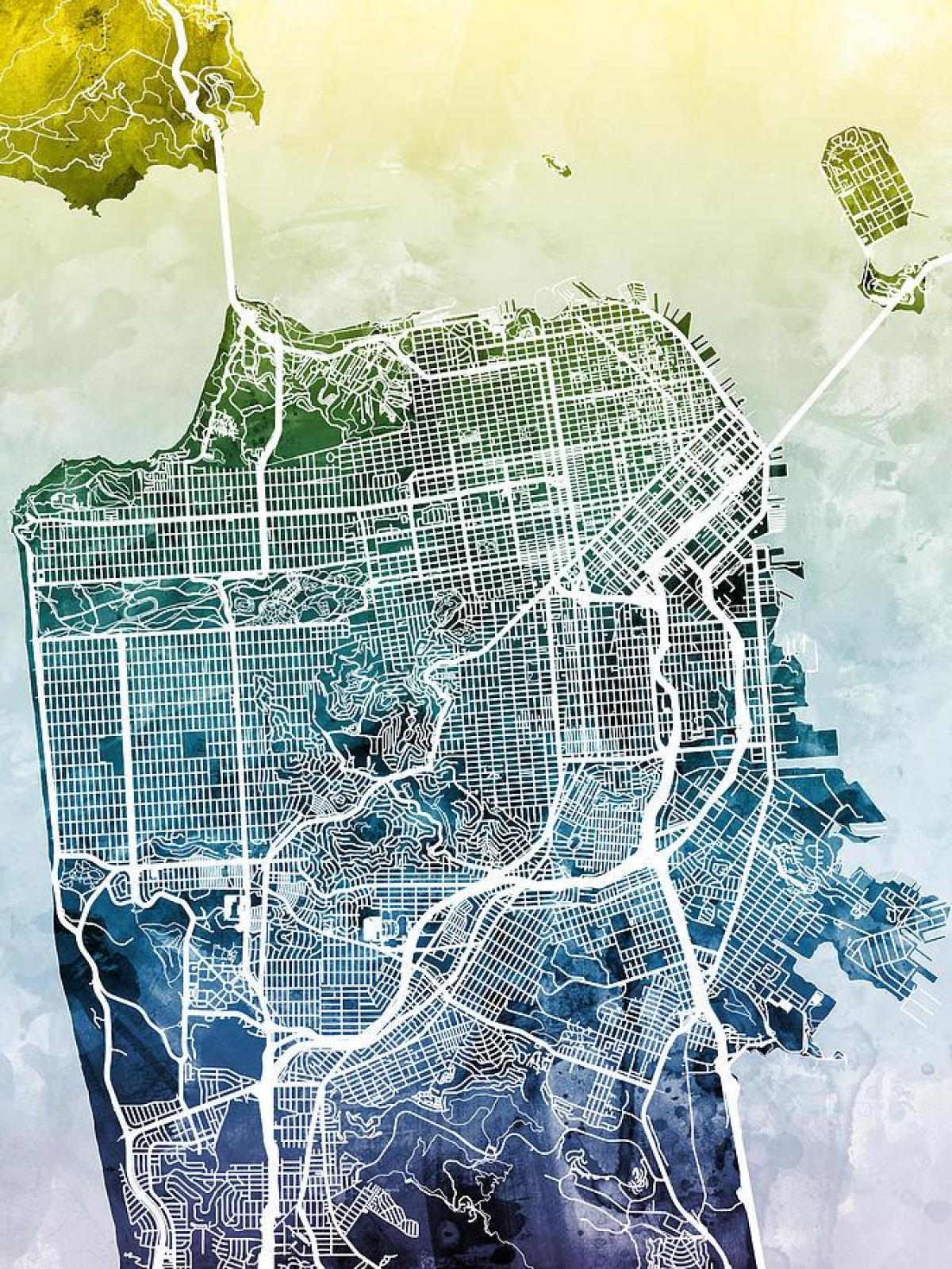 خريطة مدينة سان فرانسيسكو الفن