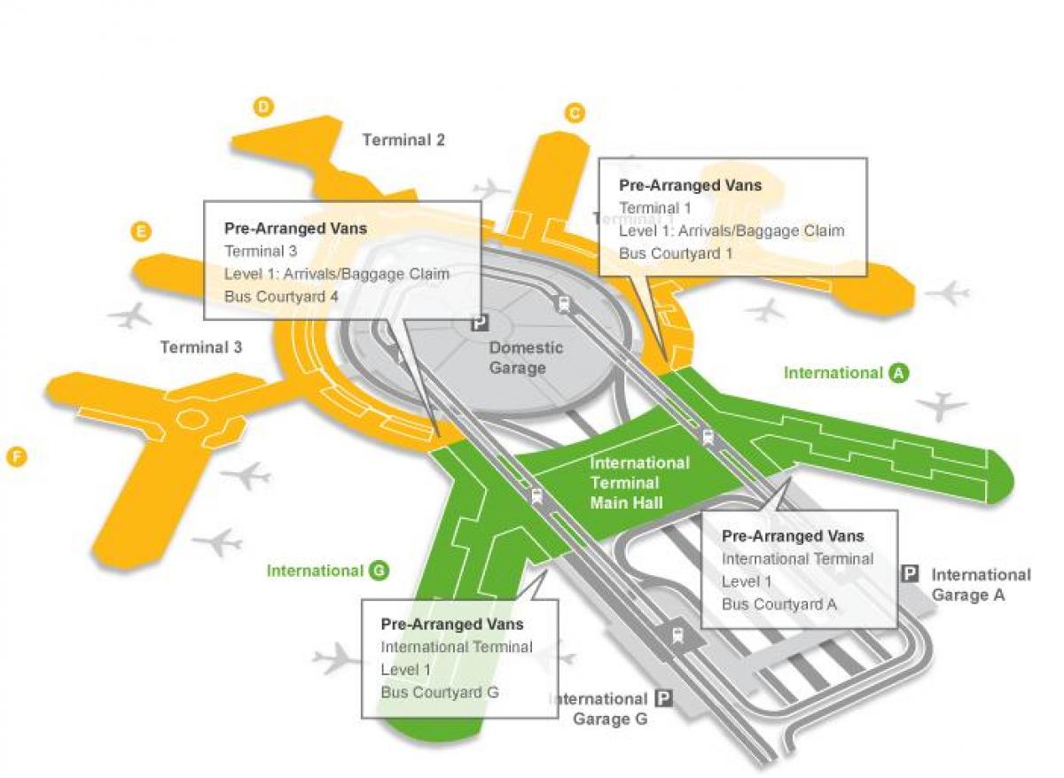 خريطة مطار سان فرانسيسكو الأمتعة