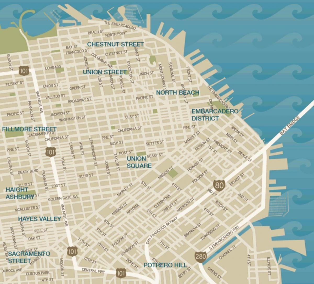 خريطة الفندق في وسط مدينة سان فرانسيسكو يونيون سكوير