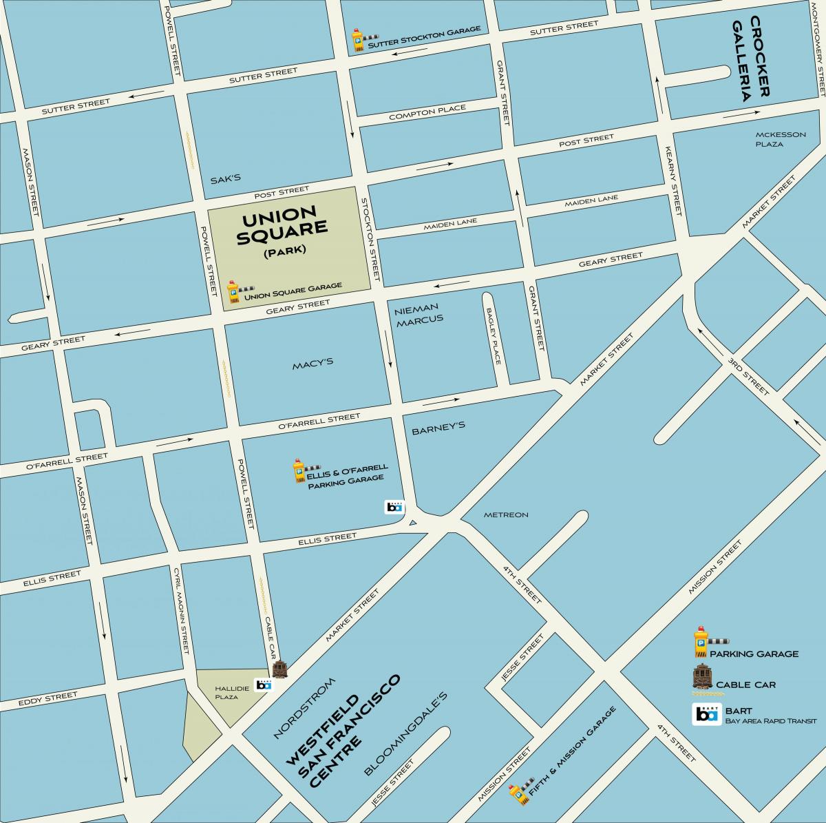 سان فرانسيسكو التسوق خريطة