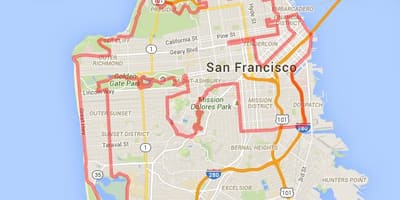Golden gate park الدراجة مسارات خريطة