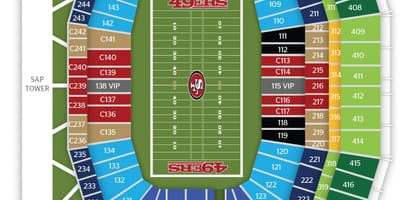 خريطة سان فرانسيسكو 49ers الملعب