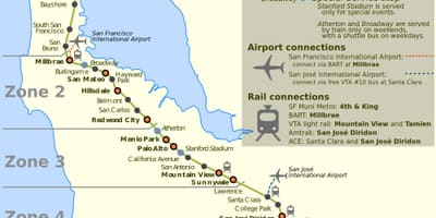 سان فرانسيسكو caltrain خريطة