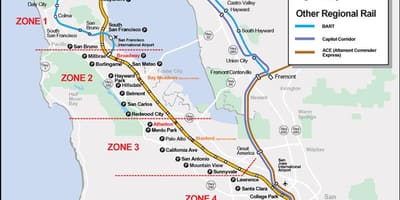 Caltrain خريطة الطريق ، 
