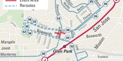 خريطة glen park سان فرانسيسكو