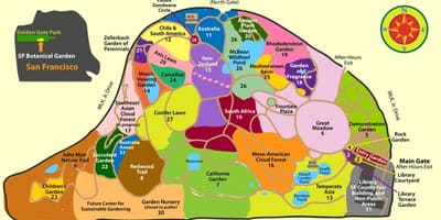 سان فرانسيسكو الحديقة النباتية خريطة
