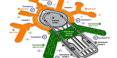 SFO المحطة الدولية الوافدين خريطة