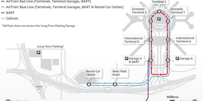 خريطة SFO airtrain