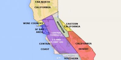 خريطة شمال كاليفورنيا من سان فرانسيسكو